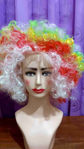 Wig kribo pelangi wanita pria - Wig kribo besar pelangi import harga grosir