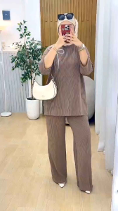 youras setcel bordir pita kaos knit rajut import terbaru