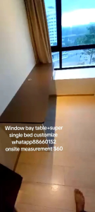 Window bay storage bed super single+window bay table customize singapore