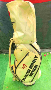 golf bag Master Bunny Edition golf bag which is white with red accents