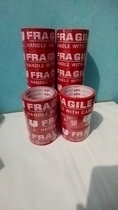 Lakban Fragile Merah Packing Makanan Jangan Dibanting