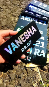 Plat Nomor Sepeda Listrik Hologram Pink 1pcs