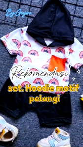 GENJIRO SETELAN HOODIE (PELANGI) UNTUK ANAK LAKI-LAKI USIA 6BULAN - 4TAHUN