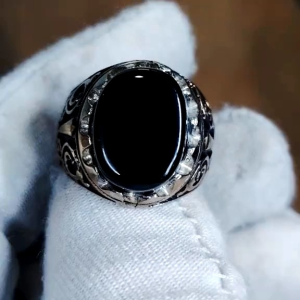 Cincin Akik Yaman hitam asli alpaka handmade Turki