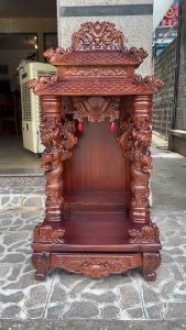 Bàn thờ thần tài ông địa mái ngói Vip 60 x 60 x 117cm Hàng loại dày