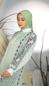 ARRAFI Anishka Dress Gamis Wanita Muslim Najwa Motif Premium Lengan Panjang √ Armyna Hijab