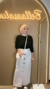 VIONA SKIRT ROK SPAN ROK KOREAN STYLE ROK KERJAROK BUAT KULIAH NEW