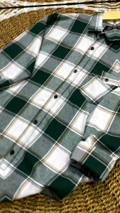 Kemeja Flanel Hijau Kemeja Pria Wanita Lengan Panjang Flanel Bestseller