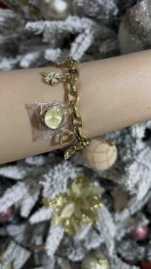 Anne Klein Gold-Tone Charm Bracelet Watch