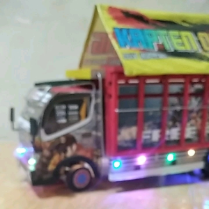 Miniatur truk oleng kayu jumbo pajang 55 cm
