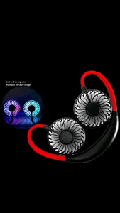 kipas angin portable light double Windows sport adjustable 360 fan neck cooler led