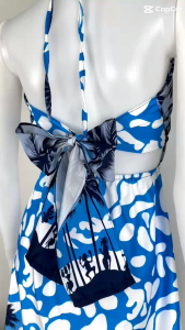 ชุดเดรสมินิโบว์หลัง - ร้านส่งไว: ผ้าไหมอิตาลี นุ่มลื่น, ผ้าพริ้ว พร้อมส่ง