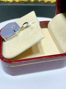 ธนาภรณ์✨จี้เงินแท้พลอยคาลซิโดนี่สีฟ้าอมม่วง(GSH1113)