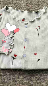 Cardigan crop wafle motif wanita premium