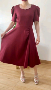 ECLAIRE 04J Dress Midi Scuba Shortsleeves Polos Classy Timeless Pesta Imlek CNY Christmas Natal 110