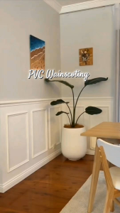[Min10pcs] DIY wainscoting/Wainscoting PVC/keras/Angel White/8ft wainscoting/Deco Dinding rumah