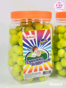 120pcs TENNIS BALL BUBBLE GUM / loot bag fillers / paninda / giveaways / party favors.