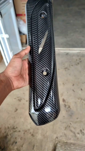 Black Carbon Tutup Tameng Knalpot Vario 110 Karbu