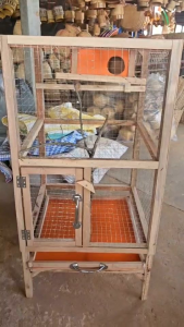 กรงสัตว์เลี้ยงแบบมีบ้าน มีถาดรอง  ขนาด100×50×50ซม. (สินค้าเป็นงานDIYรูปแบบอาจผิดจากรูปบ้างเล็กหน่อย)