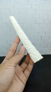 klokotan once pipa tulang sapi ukir tengkorak M08