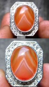 Asli Batu Sulaiman Junjung Derajat Orange Kristal 18cm Ring.11