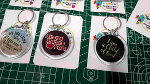 Bible Quote Acrylic Keychain (Square) Random
