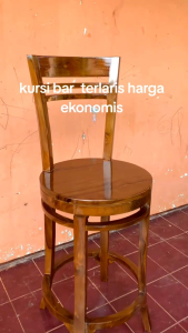 promo kursi bar putar kayu jati