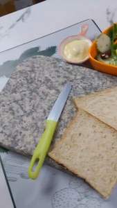 เขียงหินแกรนิต ขนาด 19x24 cm. ทำจากหินแกรนิตลายสวยสวย ส่งตรงจากจังหวัดตาก