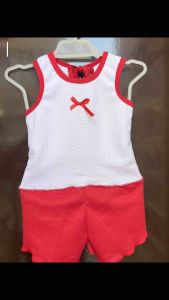 Terno Boxer Sando Short For baby Girl 3-6 Months Old Waffle Knitted