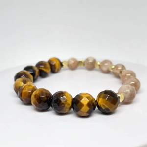 MEG Solar Ember Rhythm bracelet with Sunstone and Tigers Eye beads.