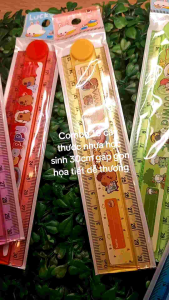 Combo 10 cây thước nhựa học sinh 30cm gấp gọn họa tiết hoạt hình cute ( mẫu giao ngẫu nhiên )