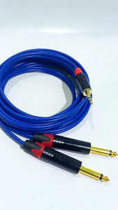 TERLARIS JEK KABEL DARI HP KE MIXER 1 JACK AUX 3.5MM TO DUAL AKAI 6.5MM KITANI KUALITAS BAGUS