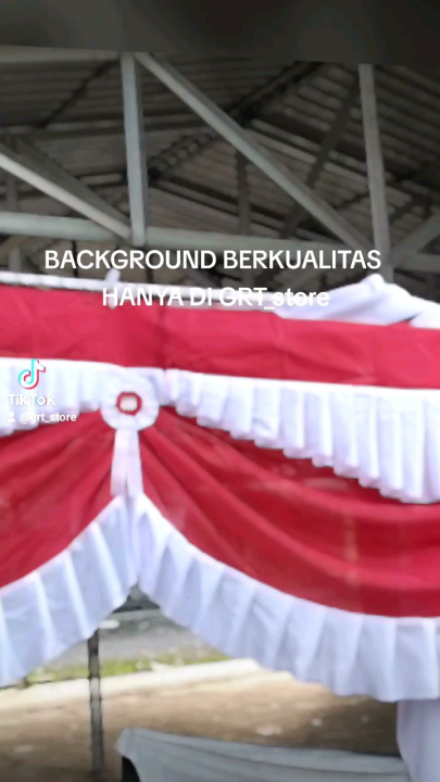 bendera background merah putih panjang 9 meter 10 gelombang