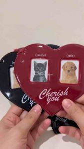 Heart Bag Charm Y2K Vintage Keychain Pendant Photo Card Holder ID Photo Kpop Idol