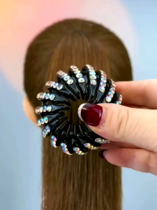 Kẹp Tóc Đính Đá Xinh Xắn Kẹp Tóc Tổ Chim Co Giãn Đính Đá tạo kiểu tóc đẹp nhanh gọn