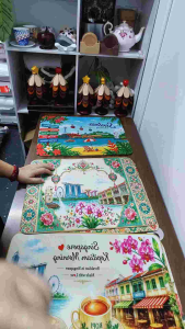Casa Picks Soft Diatomite Kitchen Counter Mat 40x50cm | Singapore Local Design | Absorbent Quick Dry Washable Table Mat | 5 Designs