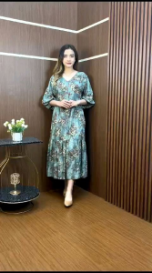 NAGITA DRESS//MIDI DRESS HAWET RAYON MOTIF BUNGA//DASTER TERBARU LENGAN 7/8
