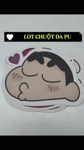 Miếng Lót Chuột Pad Chuột Da PU Họa Tiết Shin-Chan Chống Trượt Chống Thấm Nước Dễ Dàng Vệ Sinh