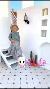 BAJU SETELAN ANAK PEREMPUAN FREE JILBAB ATASAN PLUS ROK FREE PASHMINA