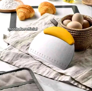 Scrapper Adonan Pegangan Silikon Pizza Adonan Pengikis Cutter Pisau Stainless Steel / Baking Kue Spatula Fondant Kue Dekorasi Alat Dapur Aksesoris Scraper Adonan Roti