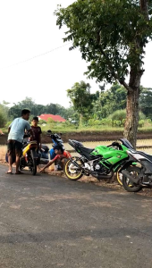 KNALPOT FIZ R STANDAR RACING GEMBUNG HITAM TAMENG