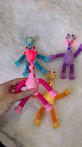 Mainan Edukasi Anak Jerapah dengan LED Suction Cup Tabung Teleskopik Jerapah