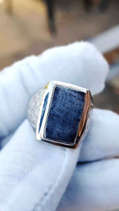 Authentic Iron Meteorite Aletai silver 925 Ring
