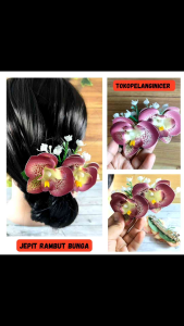 Jepit Rambut Korea Bunga Anggrek: Kep Rambut Jepit Bunga Anggrek Cantik