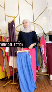 VC - CELANA WANITA KULOT KNIT HORNET STANDAR TEBAL VARIASI KANCING TERLARIS