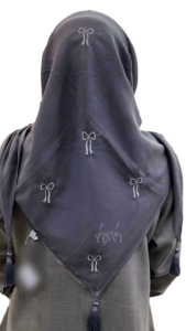 HIJAB Segi Empat Bordir Pita kecil/Paris old Pita tasel kecil