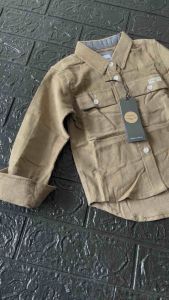 Kemeja couduray anak lengan panjang warna cokelat best seller bisa cod Fashion