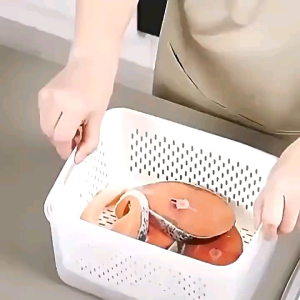 Kotak Penyimpanan Saringan 3in1 Wadah Saringan Pengering Sayur Kontainer Tirisan Kotak