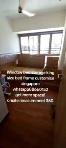 Window bay storage bed frame customize singapore king size storage bed