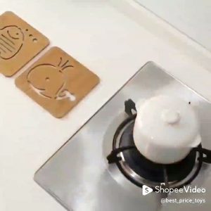 Tatakan Alas Piring Ukuran Besar Gelas Panci Bahan Kayu Anti Panas Lucu (062)